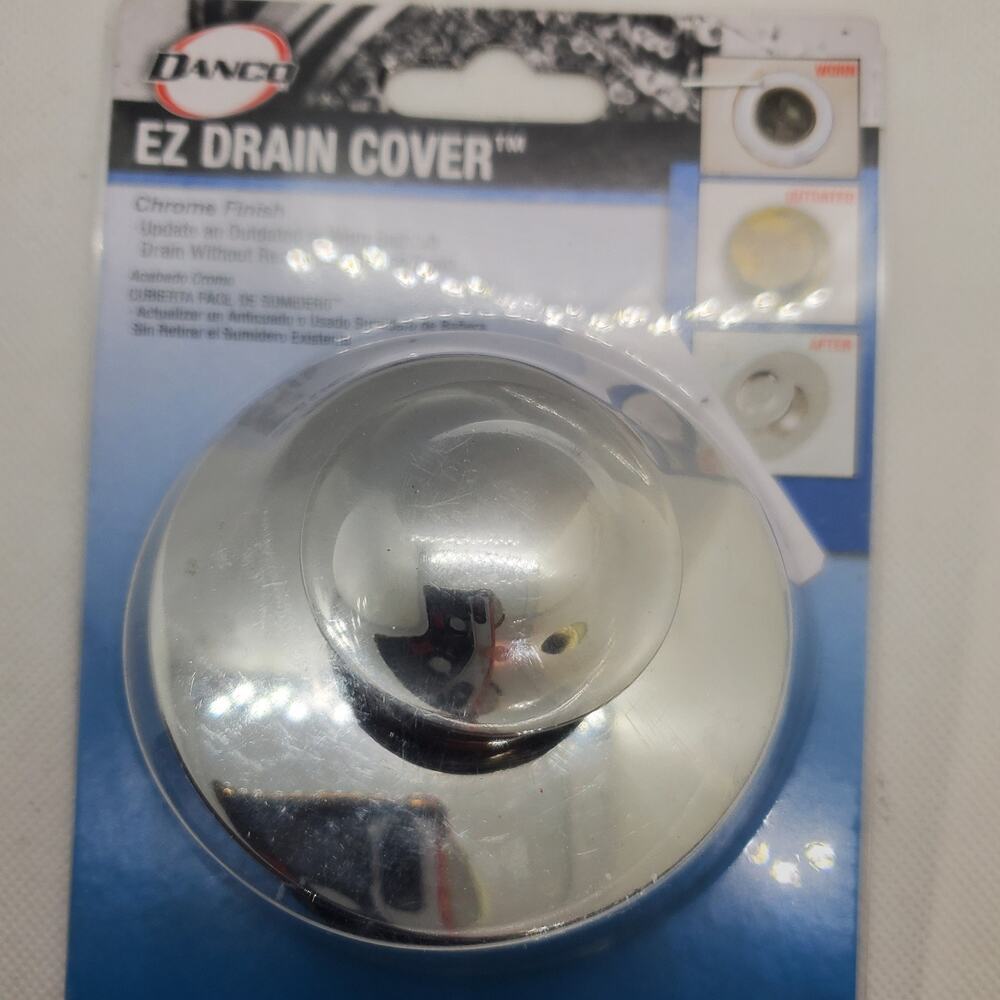 Danco EZ Drain Cover for Bathtub Chrome Round 10528 Universal Bath Stopper